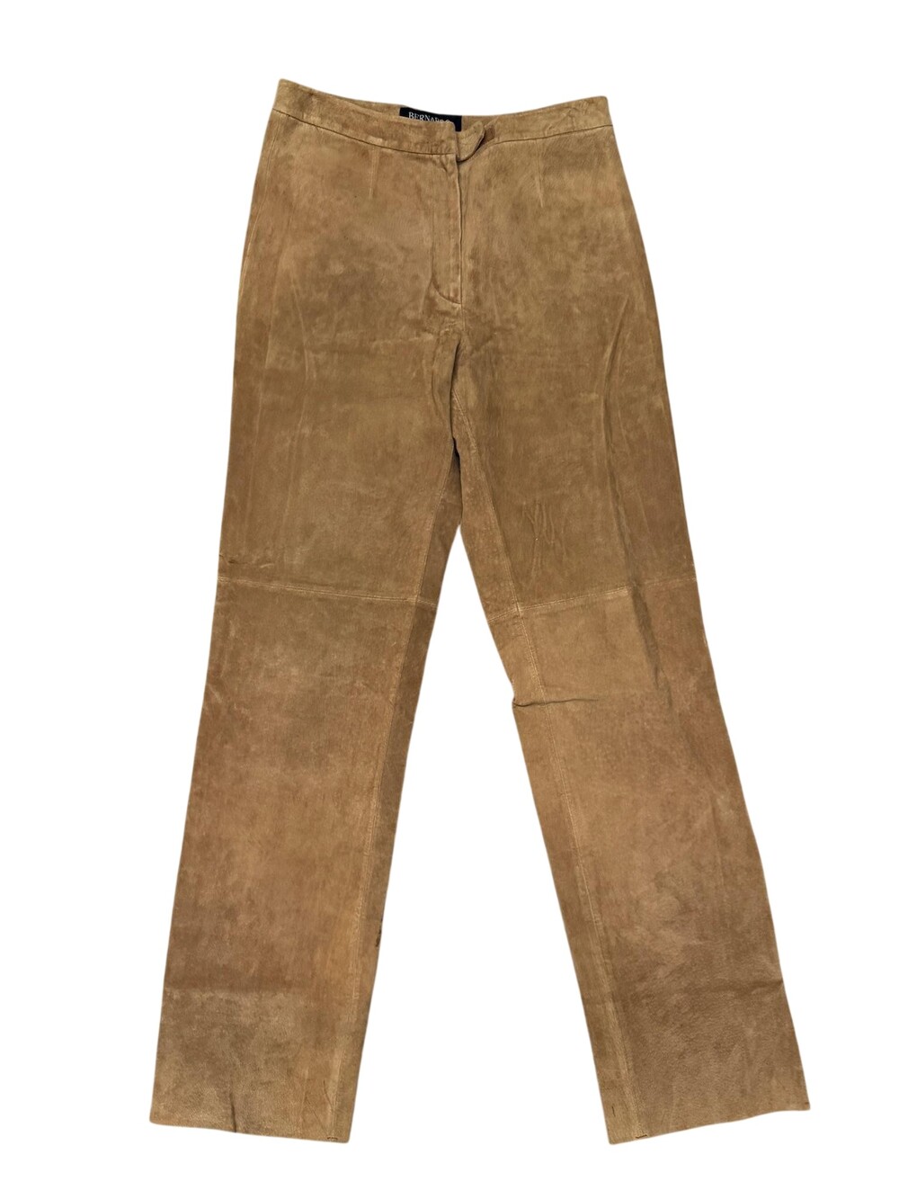 Bernardo Suede Pants Womens 8 Brown Straight Leg Lined Zip Front Fall Winter